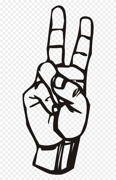 Hand Fingers Raised Two Symbol Png Image Picpng Peace Clipart The