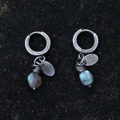 Raw Labradorite Sterling Silver Earrings Silver Raw Etsy Uk