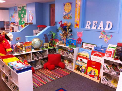 Dreamy Kindergarten Classroom Library I Love The Blue Wall Color