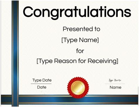 Free Congratulations Certificate Template Customize Online