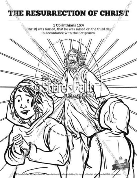 Jesus Resurrection Sunday School Coloring Pages Sharefaith Media