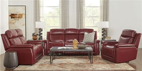 Red Leather Living Room Sets Sofa Recliner And Furniture