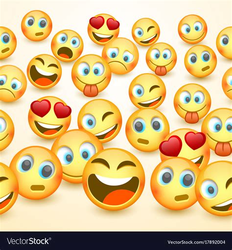 Modern Yellow Laughing Three Emoji Emotions Vector Image