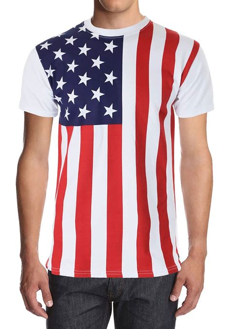 Heren Kleding Mens Licensed American Flag Design Shirt New L Kleding