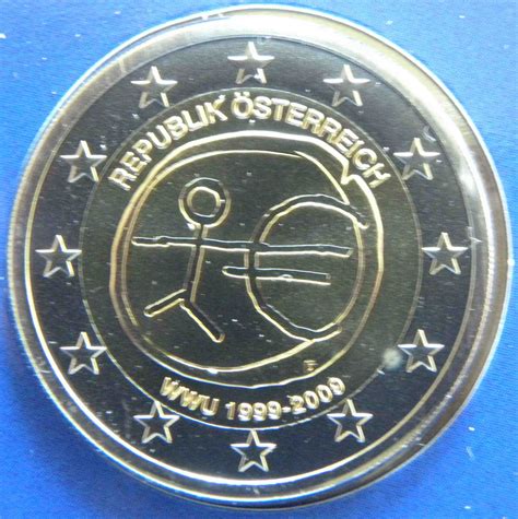 Austria 2 Euro Coin 10 Years Euro Wwu 2009 Euro Coinstv The
