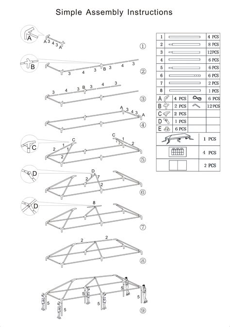 10' x 10' x 8' greenhouse assembly instructions. Tent for Outdoor Picnic Party or Storage - 20 x 10 - White ...