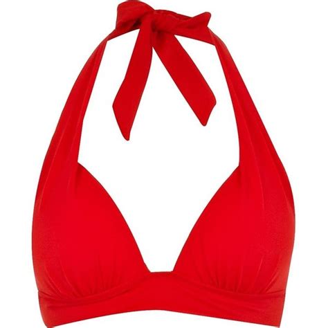 River Island Red Halter Neck Bikini Top 24 Liked On Polyvore