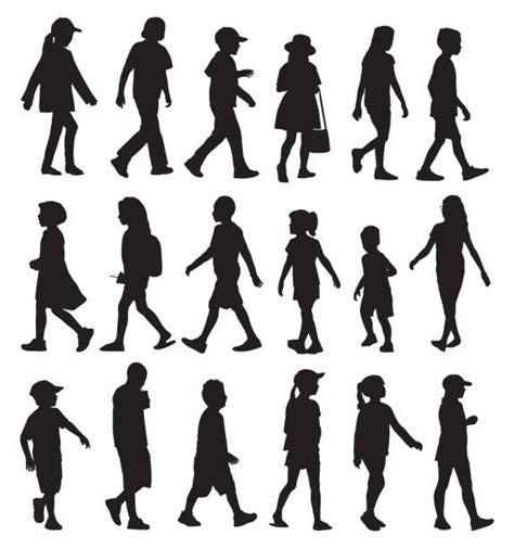 Child Walking Silhouette Stock Vectors Istock
