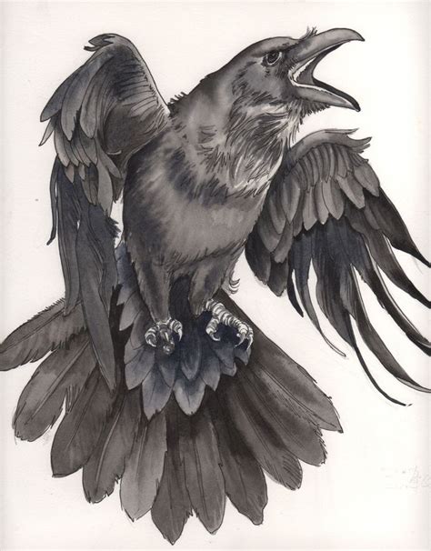 Image Result For Childrens Raven Drawings Raven Tattoo Crow Tattoo