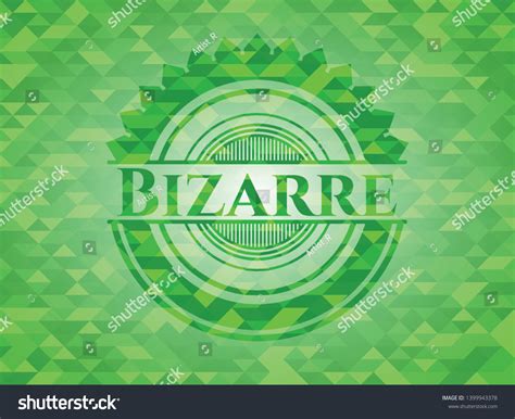 Bizarre Green Emblem With Mosaic Background Royalty Free Stock