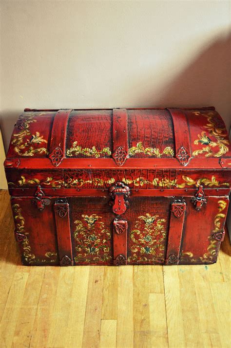 Pirate Treasure Trunk Painted Trunk Antique Trunk Trunk Makeover