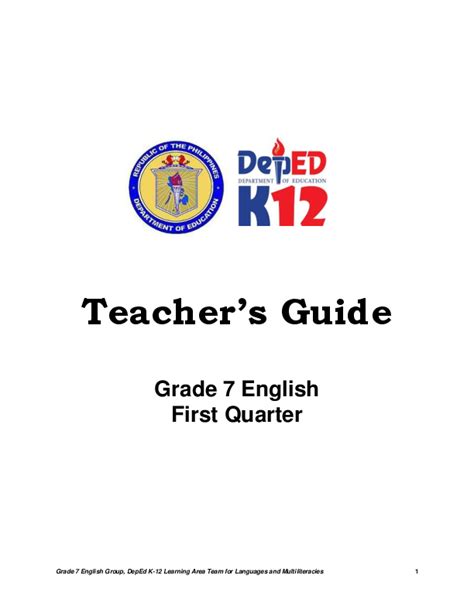 Pdf Grade 7 English Group Deped K 12 Learning Area Team For