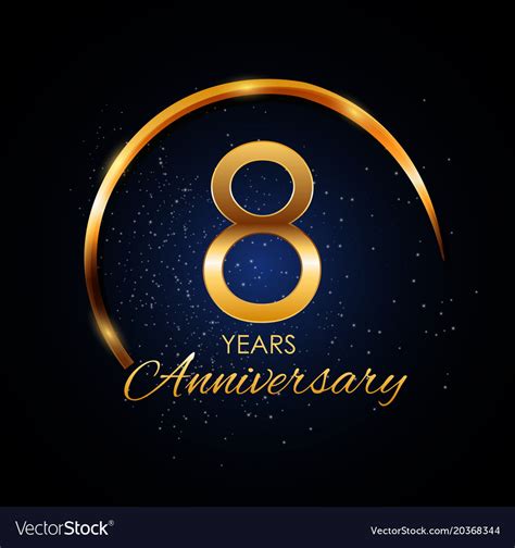 Template logo 8 year anniversary Royalty Free Vector Image
