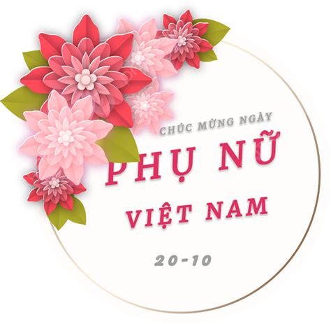 베트남 여성의 날 꽃 일러스트 원형 테두리 베트남 제전 낭만적 인 Png 일러스트 및 Psd 이미지 무료 다운로드