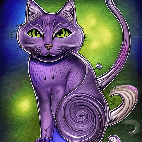 Whimsical Fantasy Cat Digital Art · Creative Fabrica