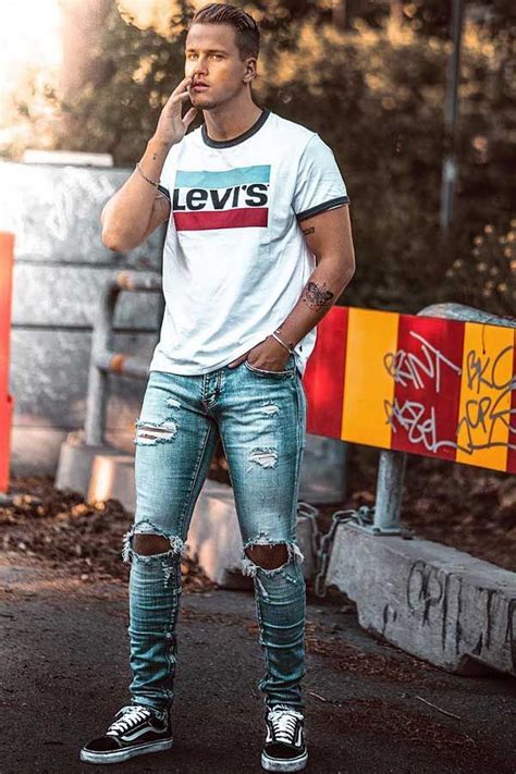 How To Rock Ripped Jeans And Not Look Beat Up Ripped Jeans Men Jeans