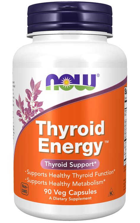Now Supplements Thyroid Energy™ Iodine And Tyrosine Plus Selenium Zinc And Copper 90 Veg