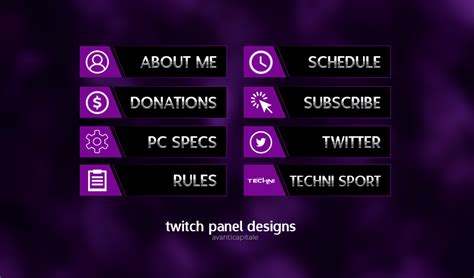Avanticapitale I Will Design Twitch Profile Panels For 5 On Fiverr