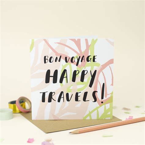 Bon Voyage Happy Travels Greetings Card By Louise And Lygo
