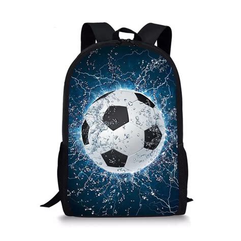 Forudesigns Football Soccer Print School Bags Boys Backpacks Kids