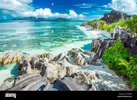The Most Beautiful Beach Of Seychelles Anse Source Dargent Stock