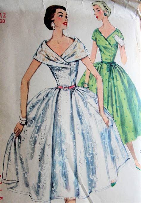 Beautiful 1950s Party Dress Pattern Simplicity 1115 Two Lovely Styles