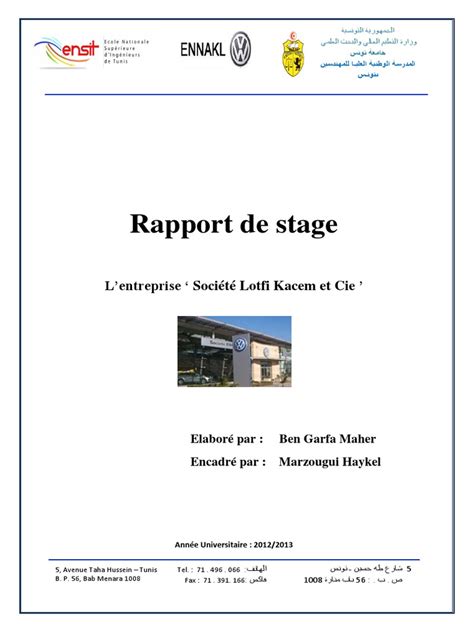 Rapport De Stagedocx Audi Voitures