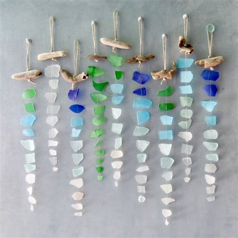 Sea Glass Suncatcher Free Shipping Single Strand Seaglass Etsy Sea Glass Art Glass Art