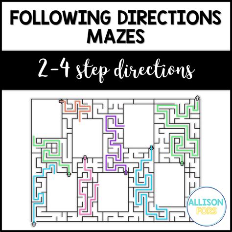 Following Directions Mazes Speech Therapy Allison Fors