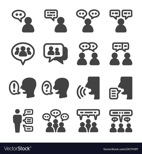 People Talking Icon Set Royalty Free Vector Image