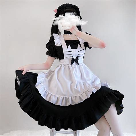 Maid Outfit Sweet Dress Cosplay Maid Costume Short Sleeve Etsy