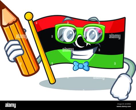 Student Flag Libya Cartoon Isolated The Mascot Stock Vector Image And Art