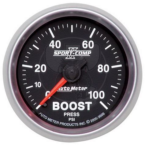 Au3606 Autometer Boost Gauge Sport Comp Ii 2 116 100psi