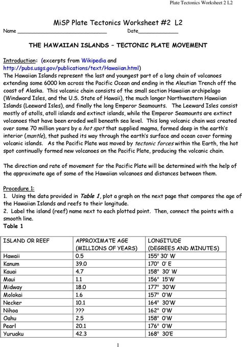 Tectonic plate practice worksheet answer key. 30 Plate Tectonics Worksheet Answer Key | Education Template