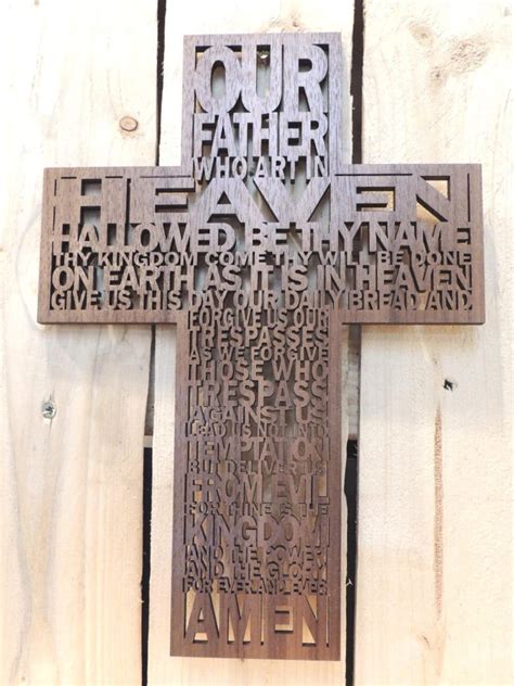 Lords Prayer Laser Cut Engraved Wood Wall Sign Religious T Etsy