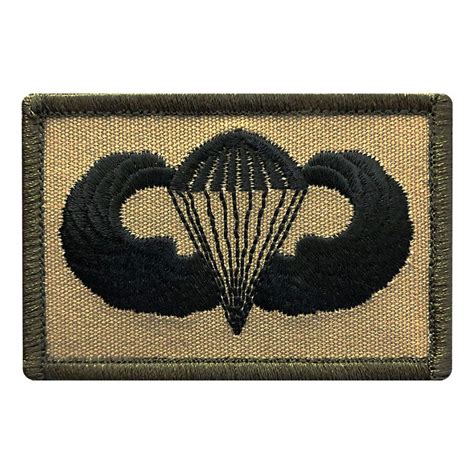 Jump Wings Paratrooper Patch Embroidered Hook Tan Miltacusa