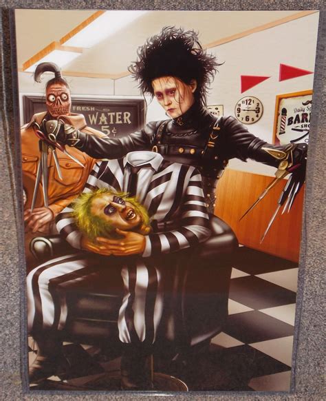 Edward Scissorhands And Beetlejuice Glossy Art Print 11 X 17 In Etsy