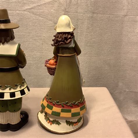 Vintage Harvest Pilgrim Couple Thanksgiving Figurines Ebay
