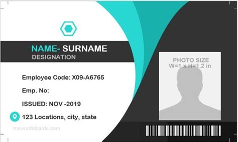Free ID Badge Template Designs For MS Word Microsoft Word ID Card Templates