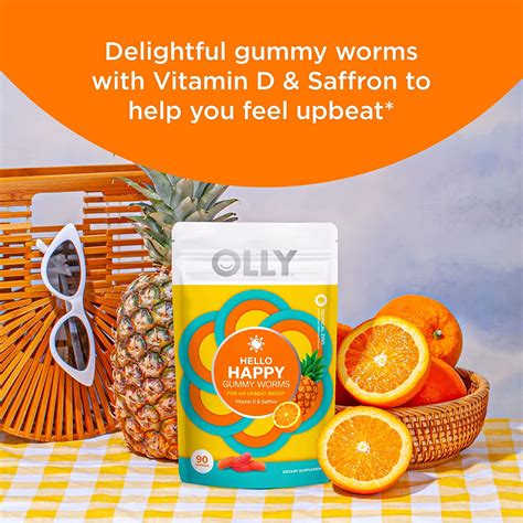 Buy Olly Hello Happy Gummy Worms Mood Balance Support Vitamin D