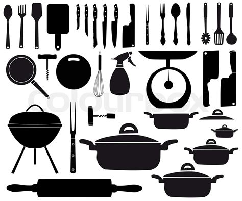 Vector Illustration Of Kitchen Tools For Cooking Stock Vector Colourbox