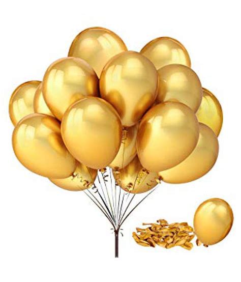 Golden Balloons Metallic Hd Finish Golden Balloons Pack Of 50pcs