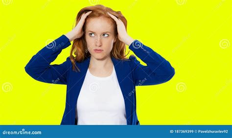 Woman Do Face Palm Girl Make Facepalm Female Migraine Head Pain Bad