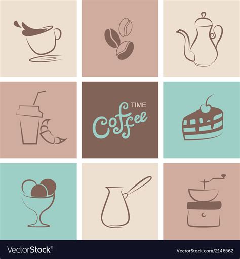 Coffee Symbol Collection Royalty Free Vector Image
