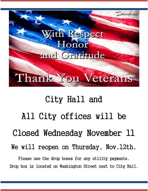 City Hall And City Offices Will Be Closed Wednesday