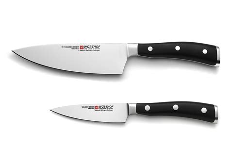 Wusthof Classic Ikon 2 Piece Extra Wide Chefs Knife And Paring Knife Set
