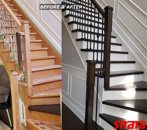 Before And After Dust Free Stair Refinishing Railing Renovation