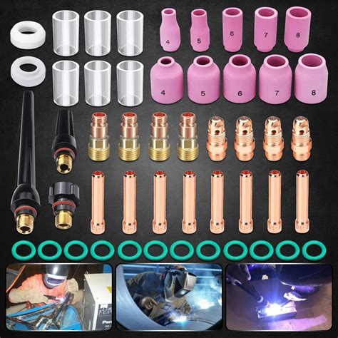 Pcs Tig Welding Torch Stubby Gas Lens Pyrex Glass Cup Kit For Wp