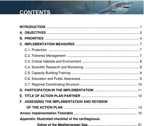 Action Plan For The Conservation Of Cartilaginous Fishes