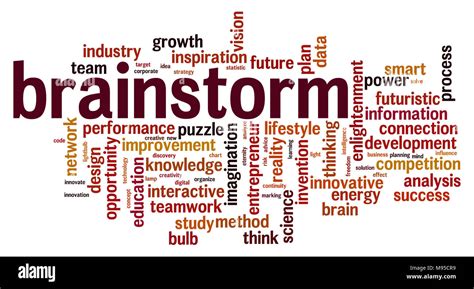 Brainstorm Word Cloud Concept On White Background 3d Rendering Stock